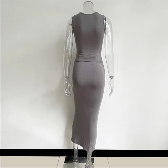 NEW 2 piece grayish long skirt with top - Picture 4 of 4